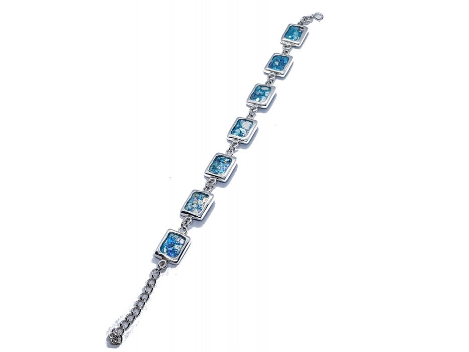 925 Silver Bracelet with Square Roman Crystal