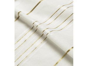 Talit de tela acrílica con rayas blancas y doradas - Compraenisrael